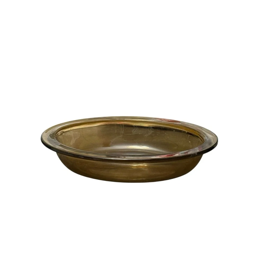 Vtg Pyrex England Brown Amber‎ Oval Baking/Serving Casserole Dish Qty 2
